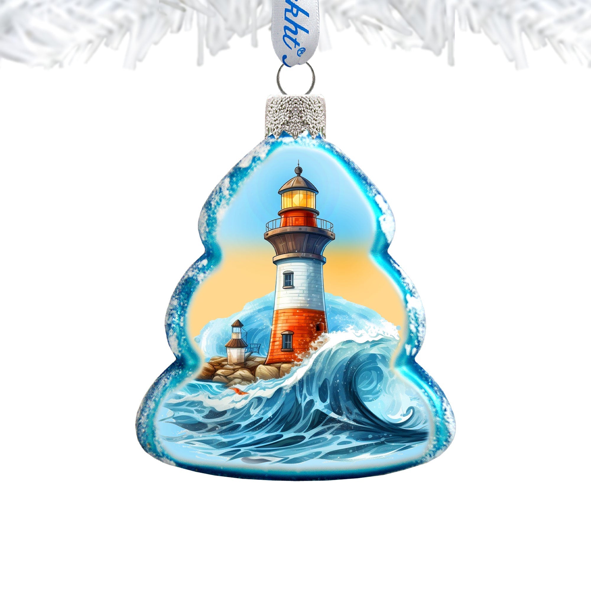 Lighthouse Mercury Glass Ornaments by G. Debrekht - Christmas Decor - 776030