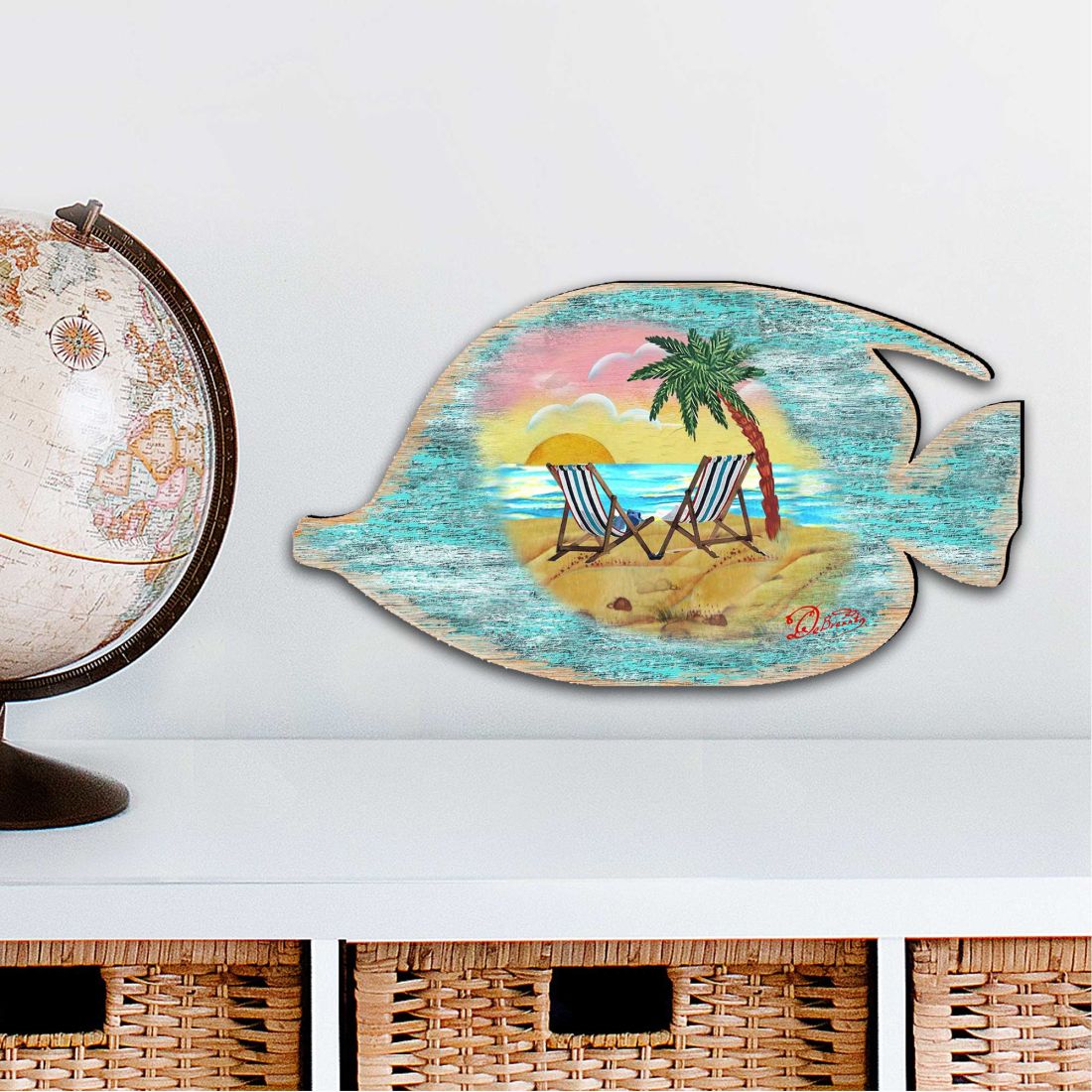 Rustic Tropical Fish Coastal Outdoor Decor Large Ornament by G. DeBrekht - Coastal Holiday Decor - 8198527-2M