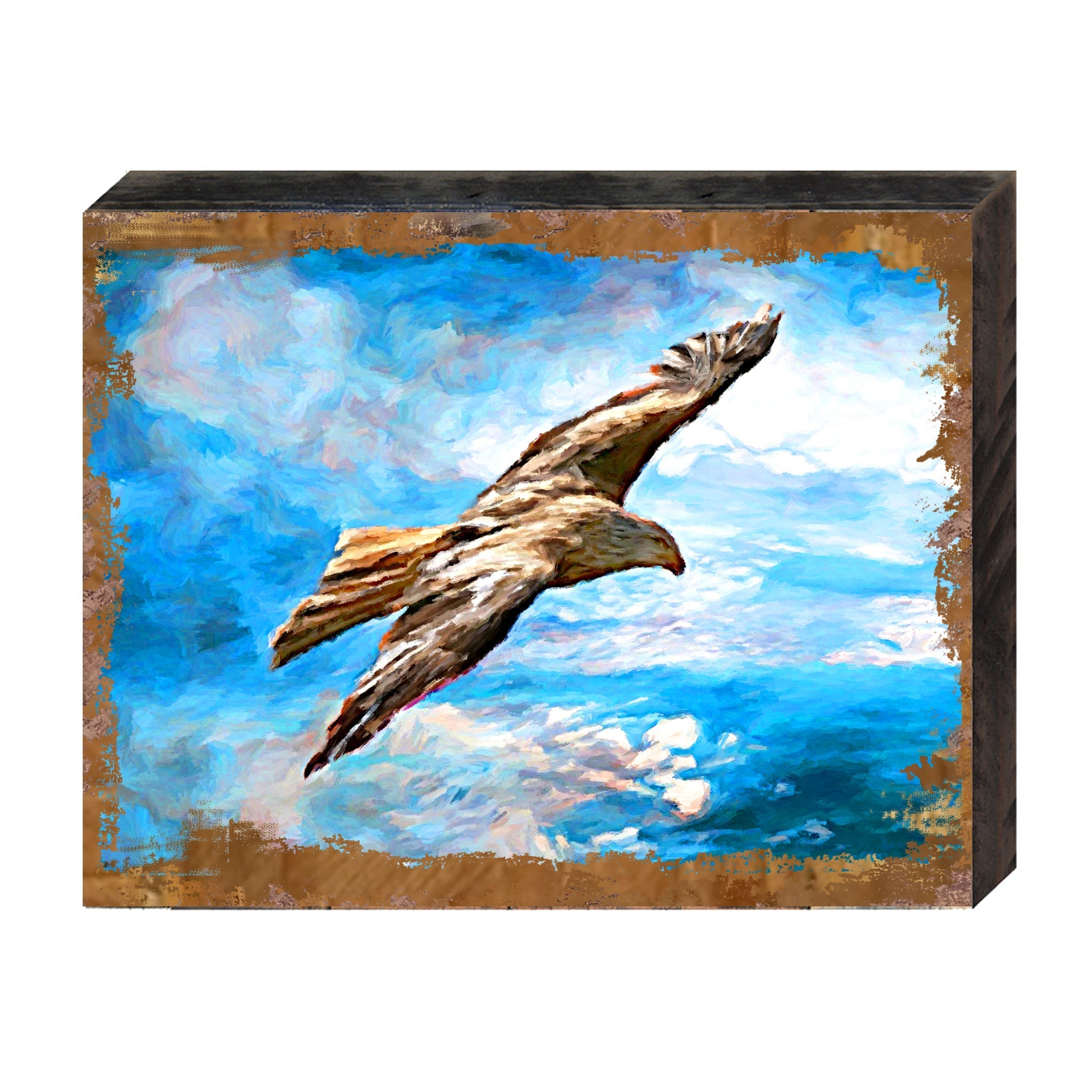 Flying Hawk Art Wooden Wall Art by Nature Wonders - Nature Wildlife Decor  - 95295B