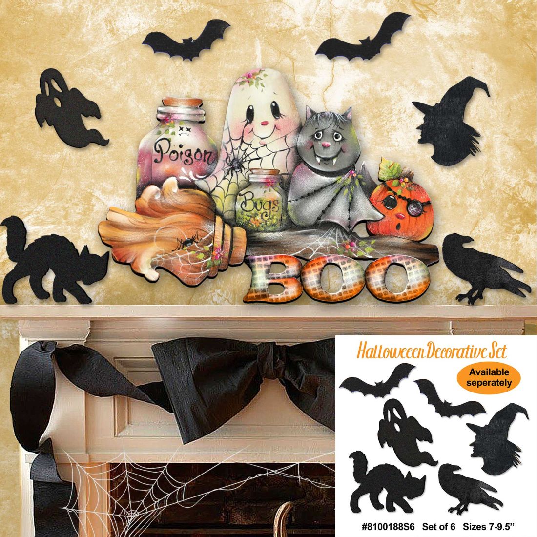 Brunhilda's Broom! Halloween Door Decor by Jamie Mills-Price - Thanksgiving Halloween Decor - 8457411H