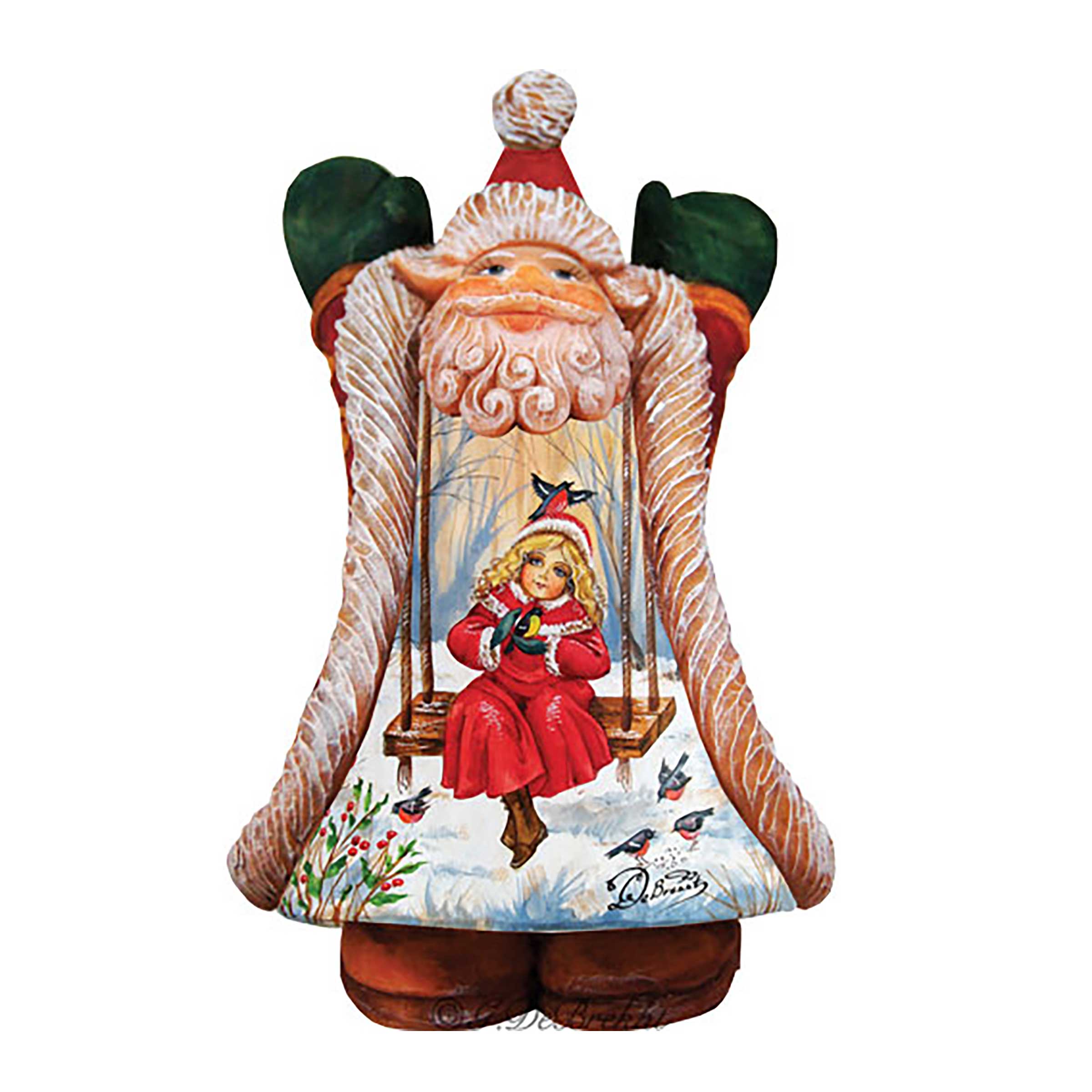 Children Fun Santa Handcrafted Christmas Figurine - G. DeBrekht - Christmas Santa Snowman Decor - 531211