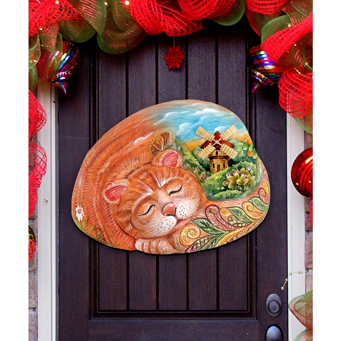 Kitten Christmas Holiday Door Decor by G. DeBrekht - Christmas Decor - 8185251H