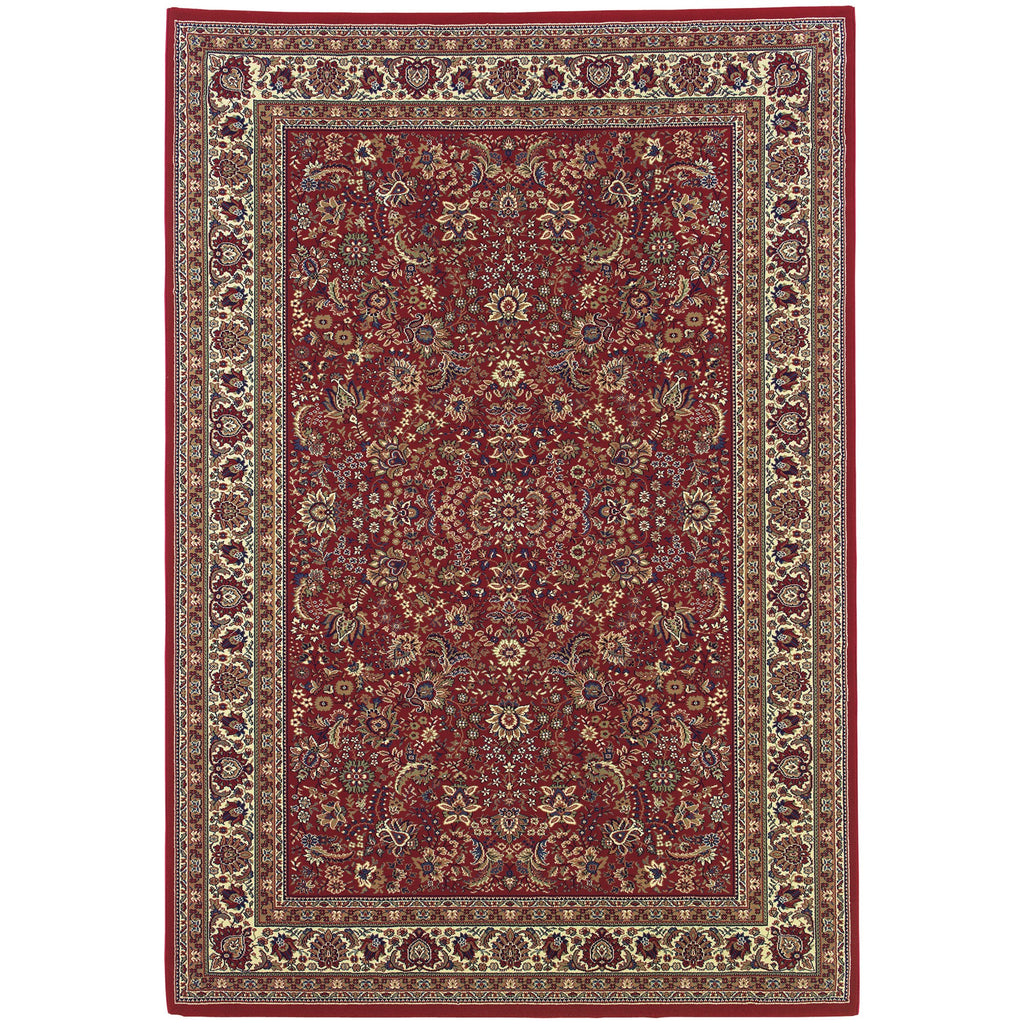 8' X 11' Red And Ivory Oriental Area Rug