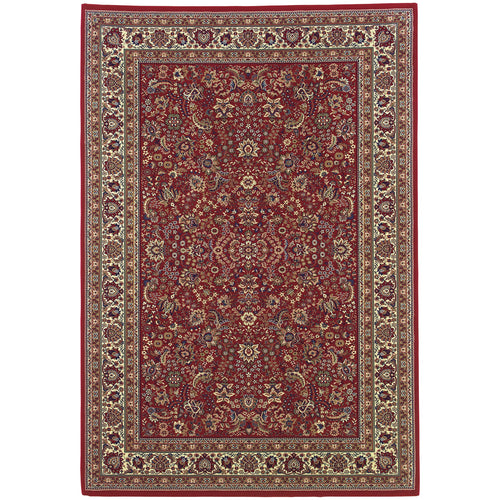8' X 11' Red And Ivory Oriental Area Rug-1