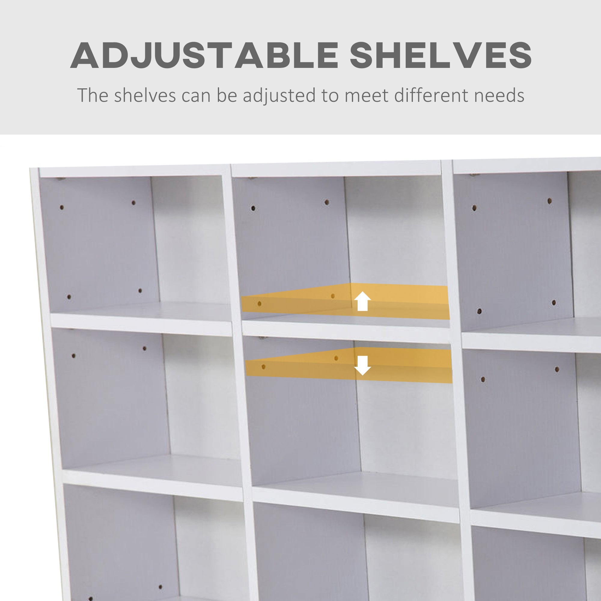 CD / DVD Storage Shelf Storage Unit for 1116 CDs Height-Adjustable Compartments 102 x 24 x 195 cm White-4