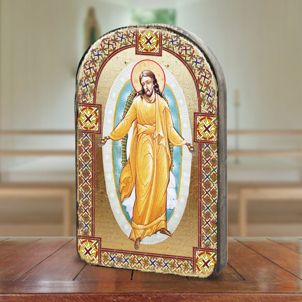 Resurrection Wooden Gold Plated Religious Christian Sacred Icon - Inspirational Icon Decor - 86059
