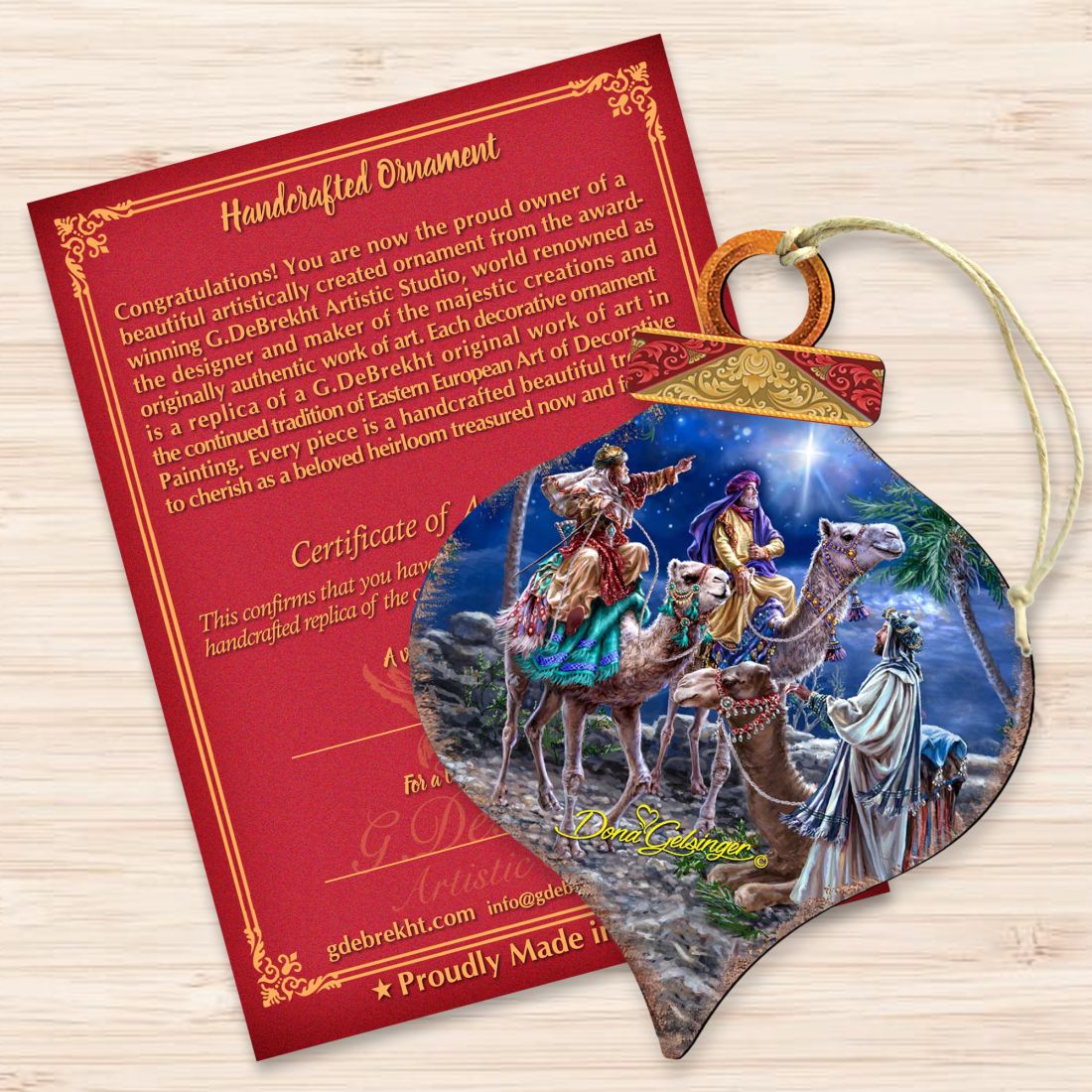 The Magic Wrap Christmas Wooden Ornaments by Gelsinger - Christmas Santa Snowman Decor - 8031024-1810