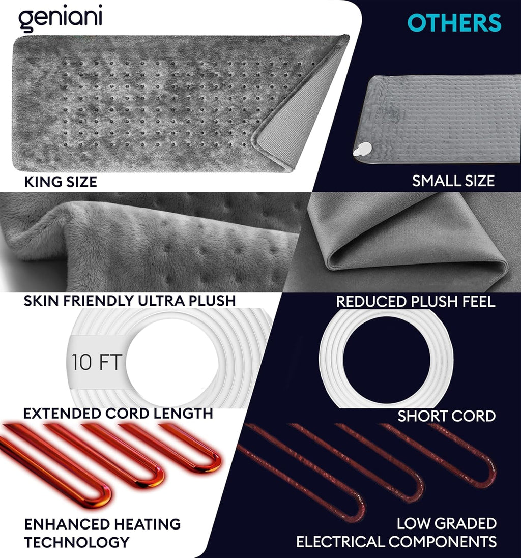 Heating Pad XL, Double-sided, Tabby Gray