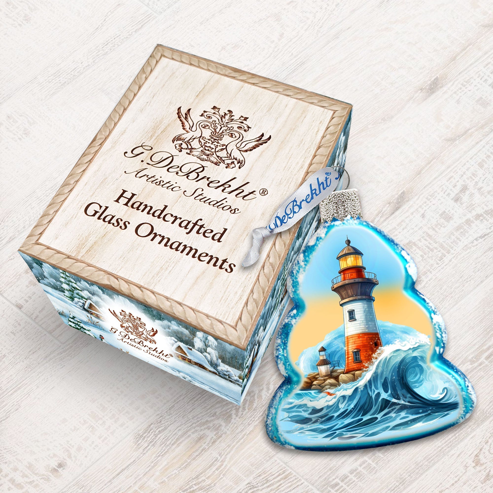 Lighthouse Mercury Glass Ornaments by G. Debrekht - Christmas Decor - 776030