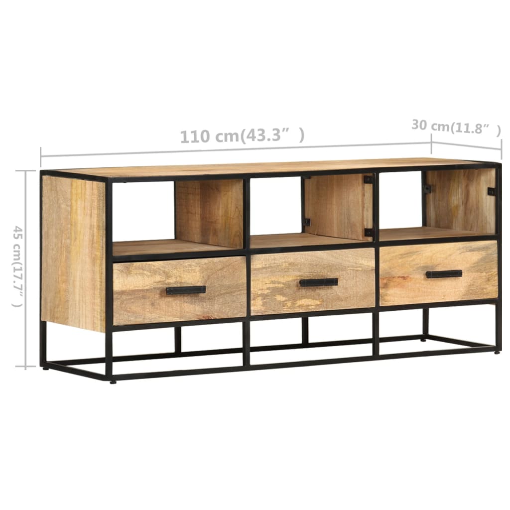 vidaXL TV Stand TV Unit Sideboard Home TV Console Media Unit Rough Mango Wood