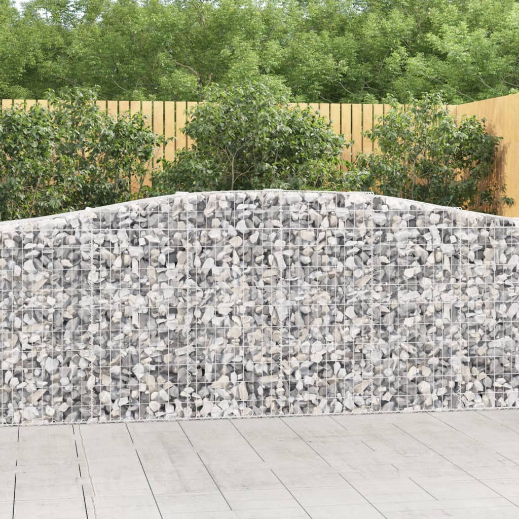 vidaXL Gabion Basket Arched Gabion Basket Planter for Flower Galvanized Iron