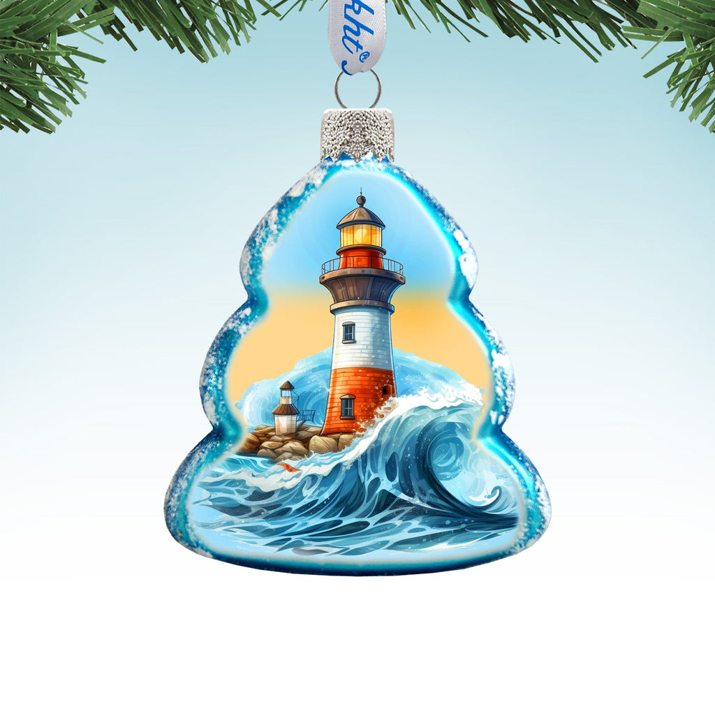 Lighthouse Mercury Glass Ornaments by G. Debrekht - Christmas Decor - 776030