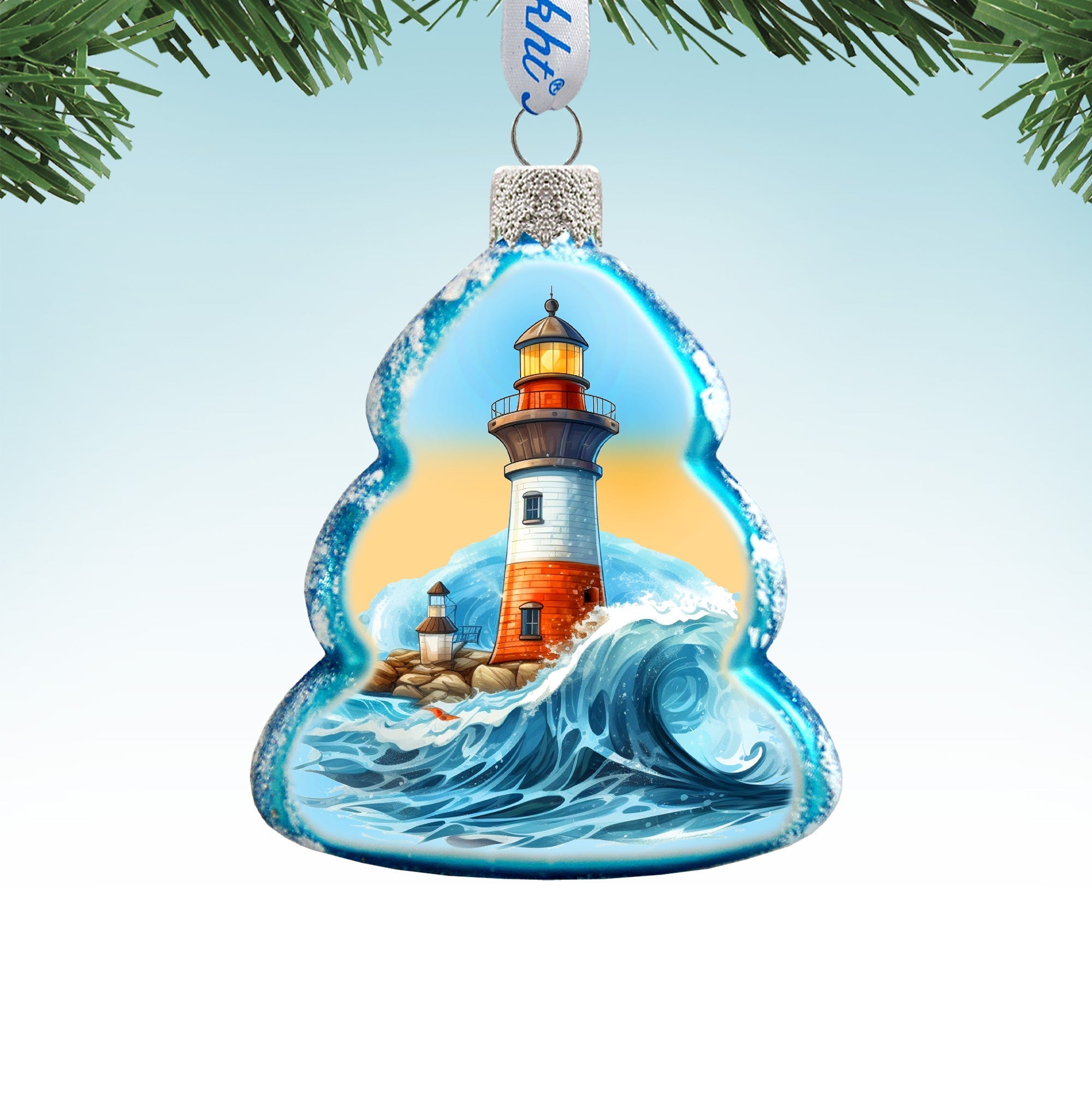Lighthouse Mercury Glass Ornaments by G. Debrekht - Christmas Decor - 776030