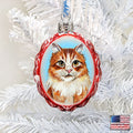 Red Tab with Curios Glance Mercury Glass Ornament by G. DeBrekht - Pets Dog and Cats Decor - 774012