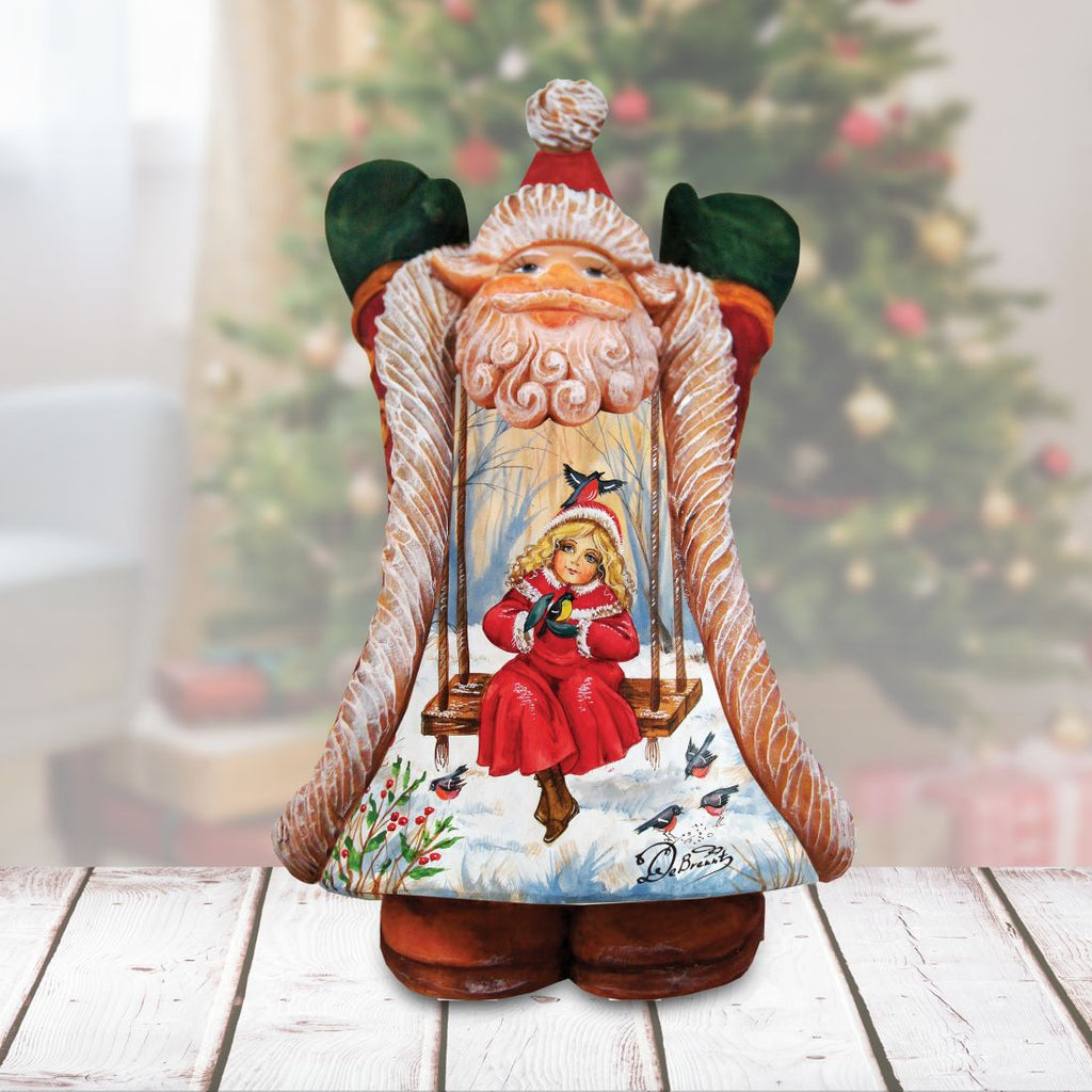 Children Fun Santa Handcrafted Christmas Figurine - G. DeBrekht - Christmas Santa Snowman Decor - 531211