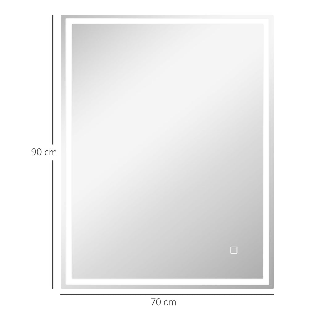 Dimmable LED Bathroom Mirror with Anti-Fog and Smart Touch - 90 x 70cm-2