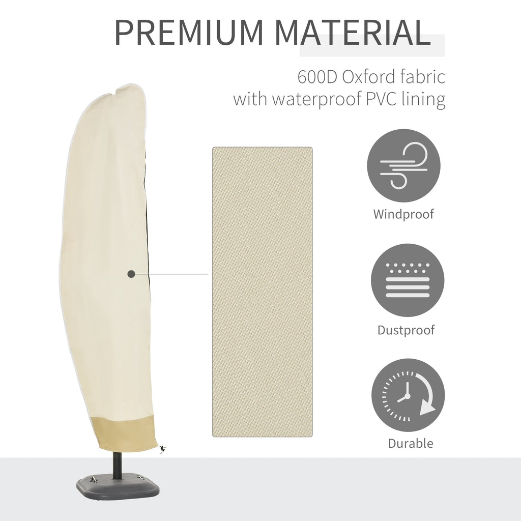 Deluxe Waterproof Garden Parasol Cover 600D Oxford Cloth Black-3