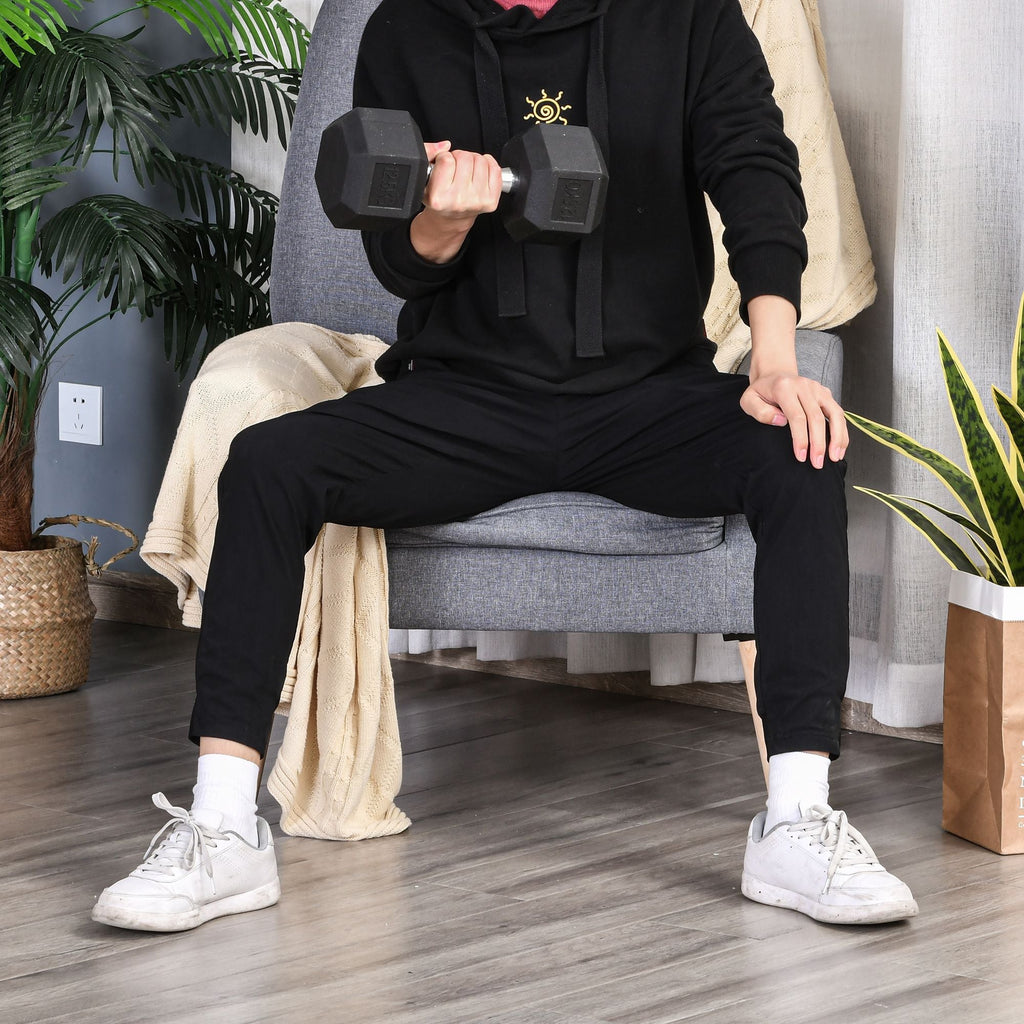 Set of 2 Rubber Hex Dumbbells 12.5kg Each Portable Hand Weights-1