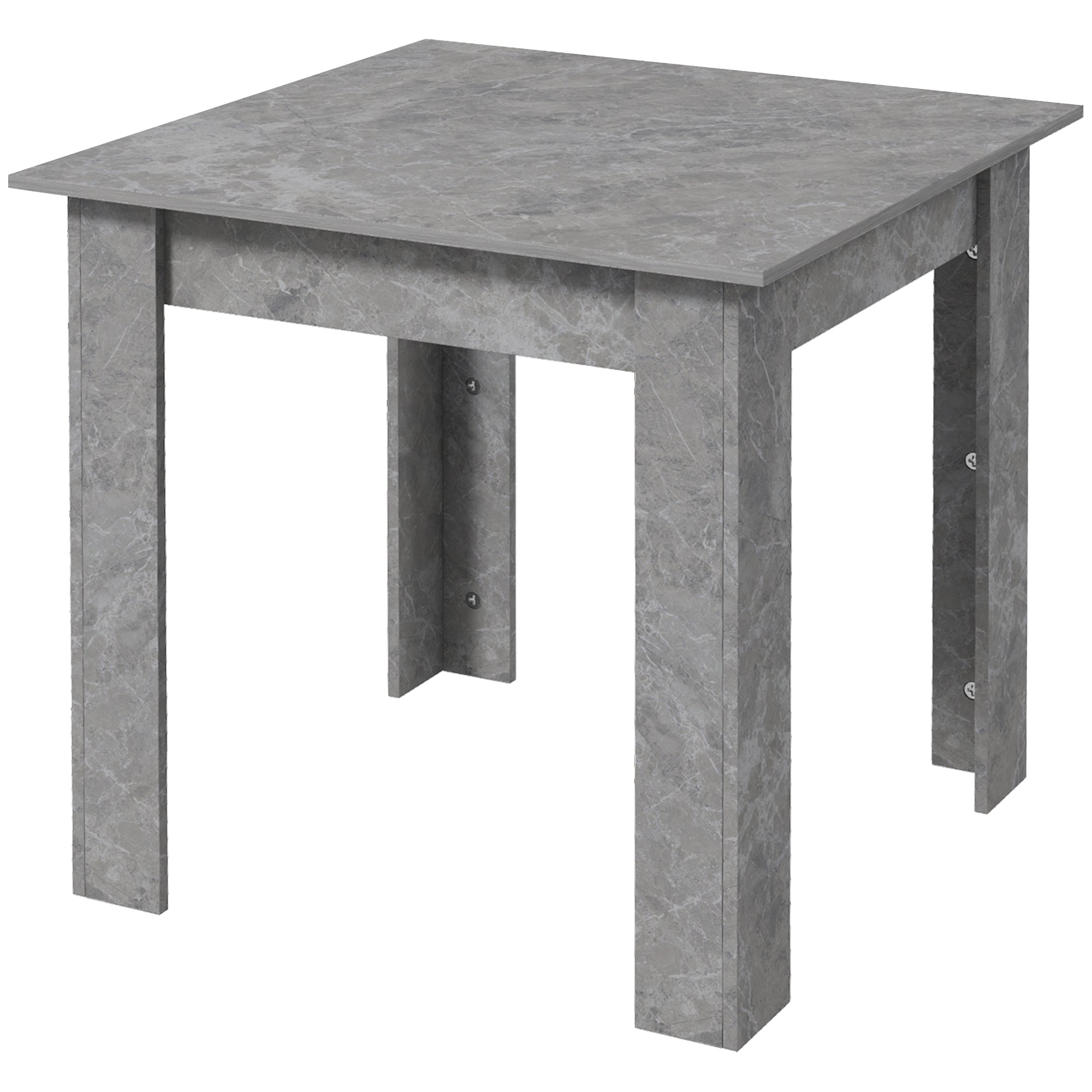 Square Dining Table, Modern Dining Room Table with Faux Cement Effect, Space Saving Small Dining Table-0