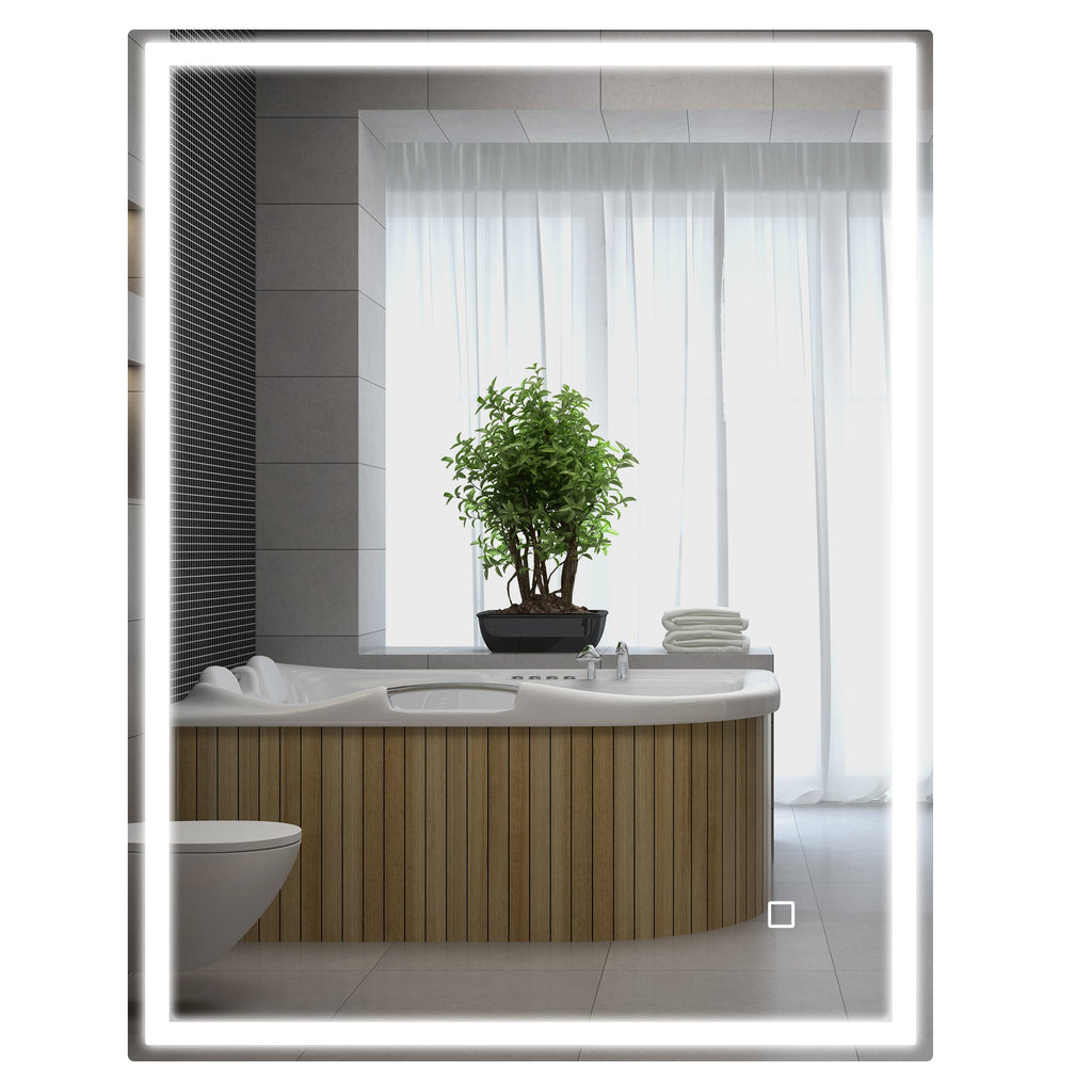 Dimmable LED Bathroom Mirror with Anti-Fog and Smart Touch - 90 x 70cm-0