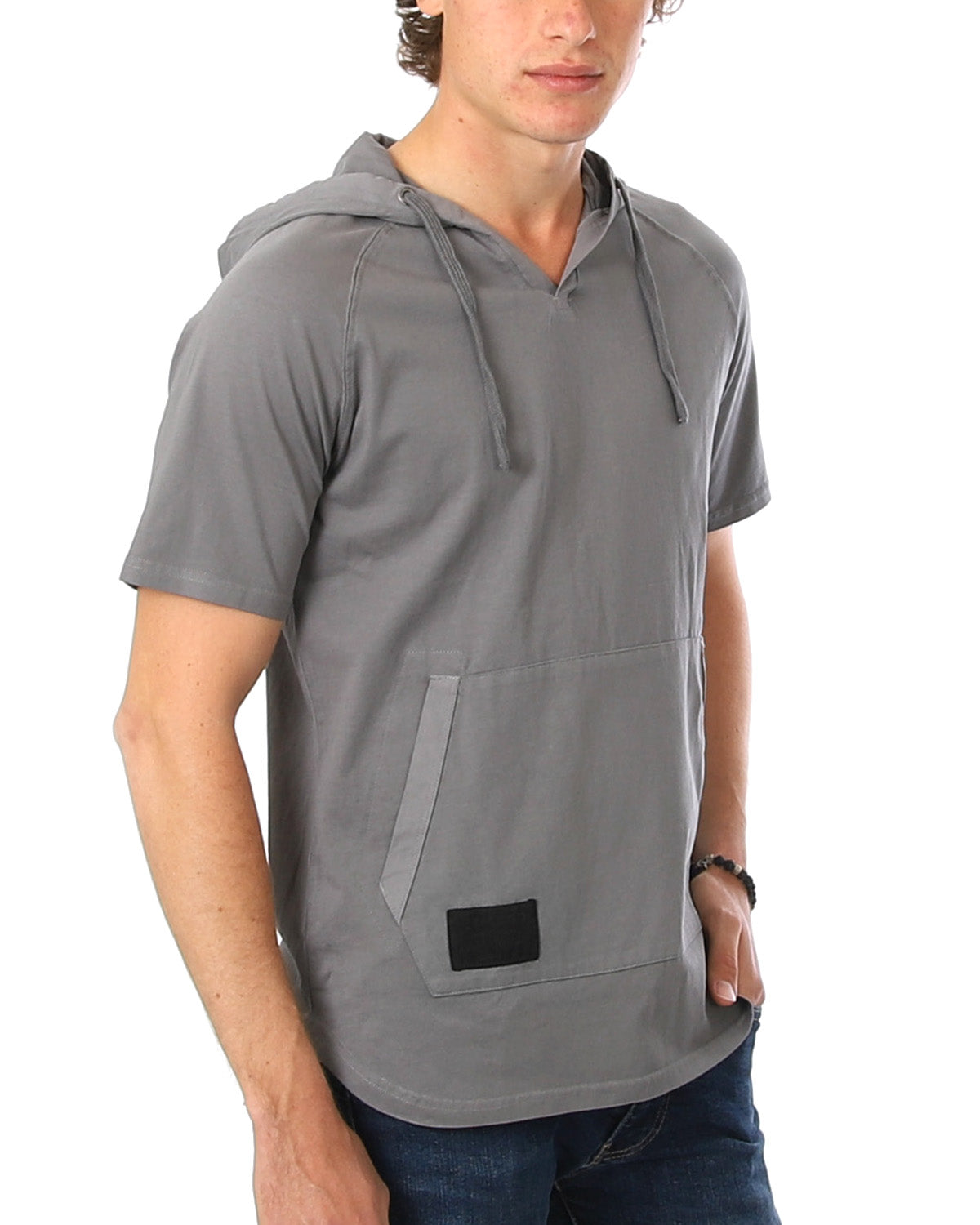 ZIMEGO Men's Pigment Dyed Short Sleeve Vintage Fashion Hoodie