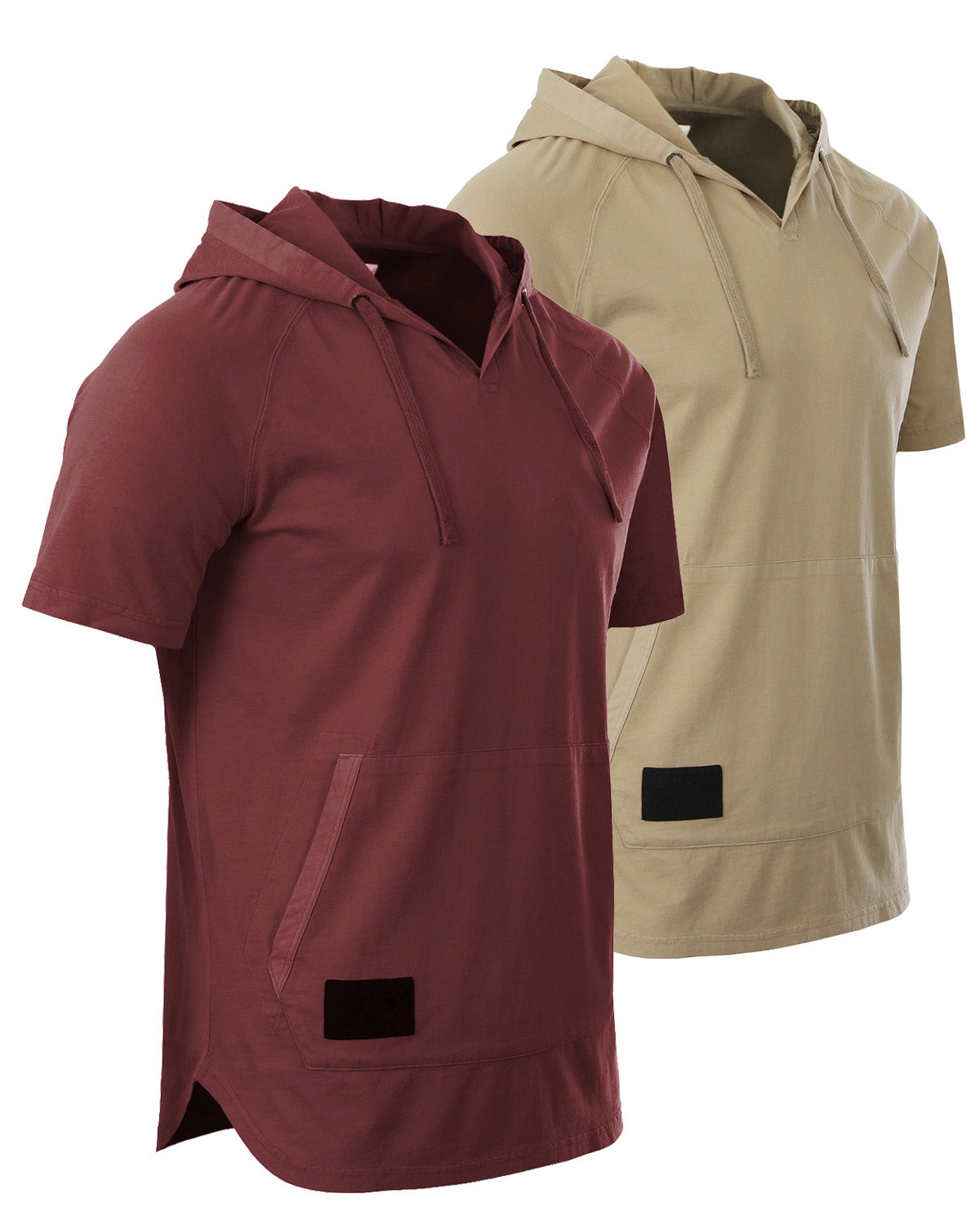 ZIMEGO Men's Pigment Dyed Short Sleeve Vintage Fashion Hoodie