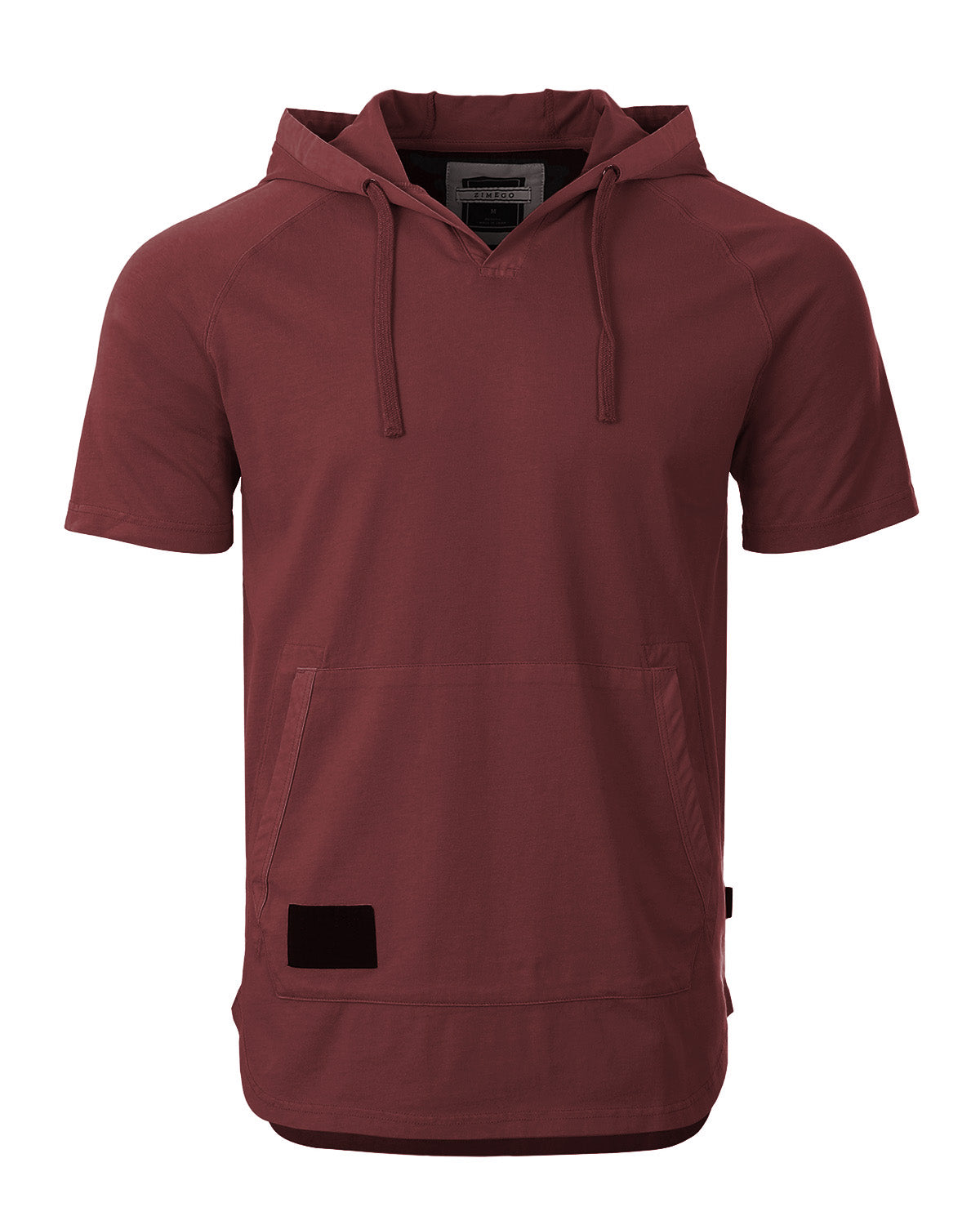 ZIMEGO Men's Pigment Dyed Short Sleeve Vintage Fashion Hoodie