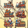 Santa Christmas Train Decorative Wooden Clip-on Ornaments Set of 6 by G. Debrekht - Christmas Decor - 8090123C-S6