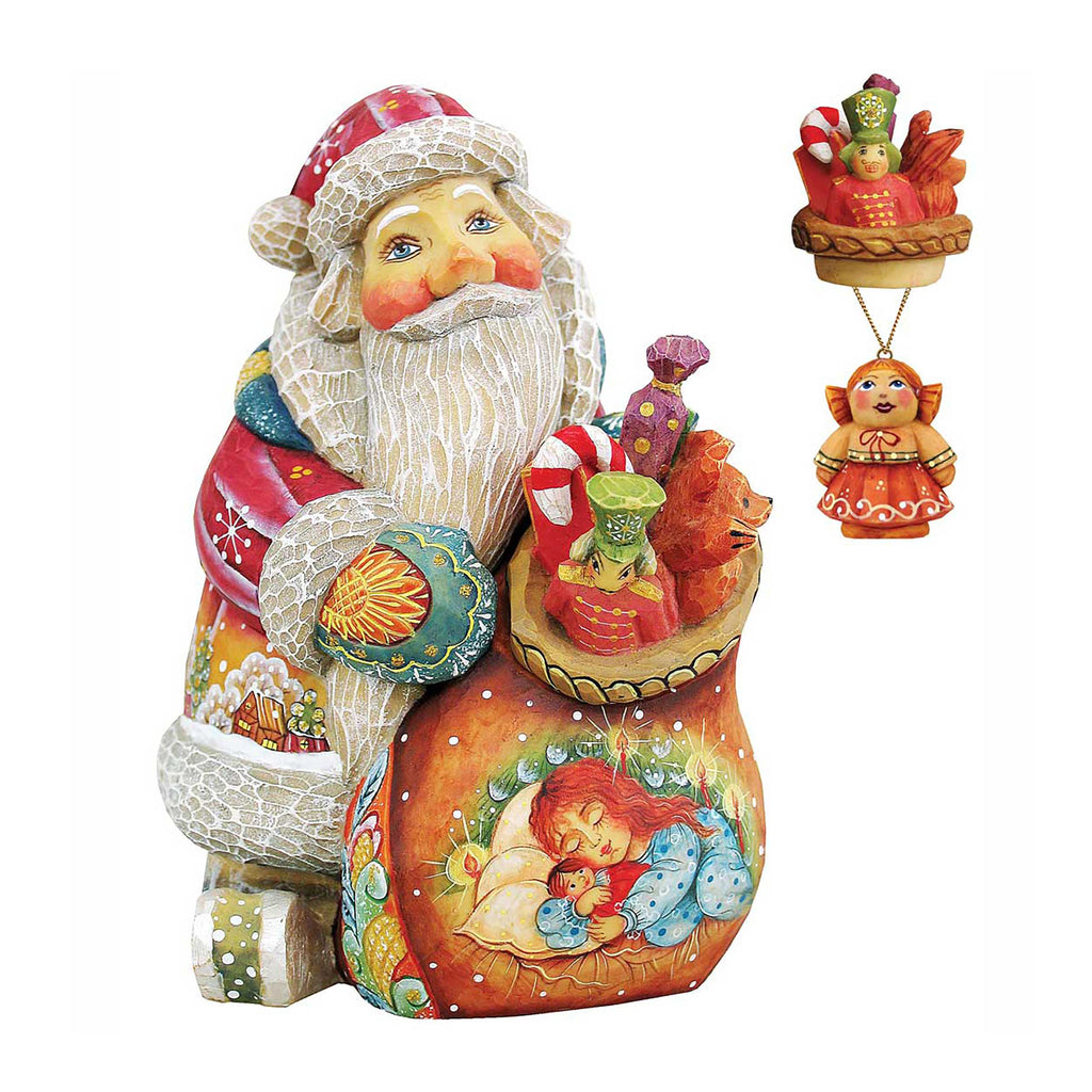 Christmas Night Surprise Box Santa Handcrafted Christmas Figurine - G. DeBrekht - Christmas Santa Snowman Décor - 5179012