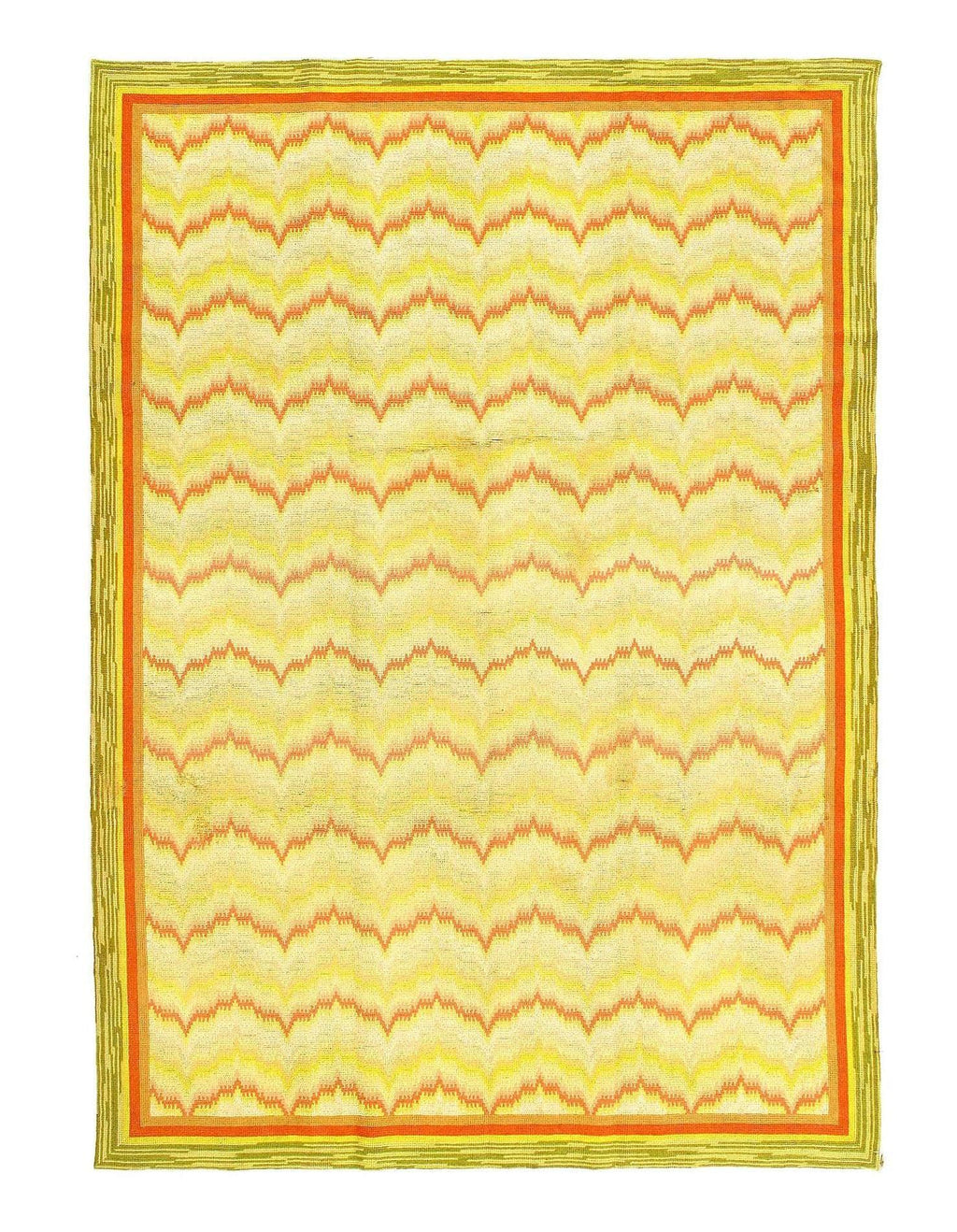 Canvello Early 20th Century Handmade Oriental Antique Spain Art Deco Hand-Knotted Spanish Savonnerie Area Rug for Living Room - 6'3'' X 8'11''