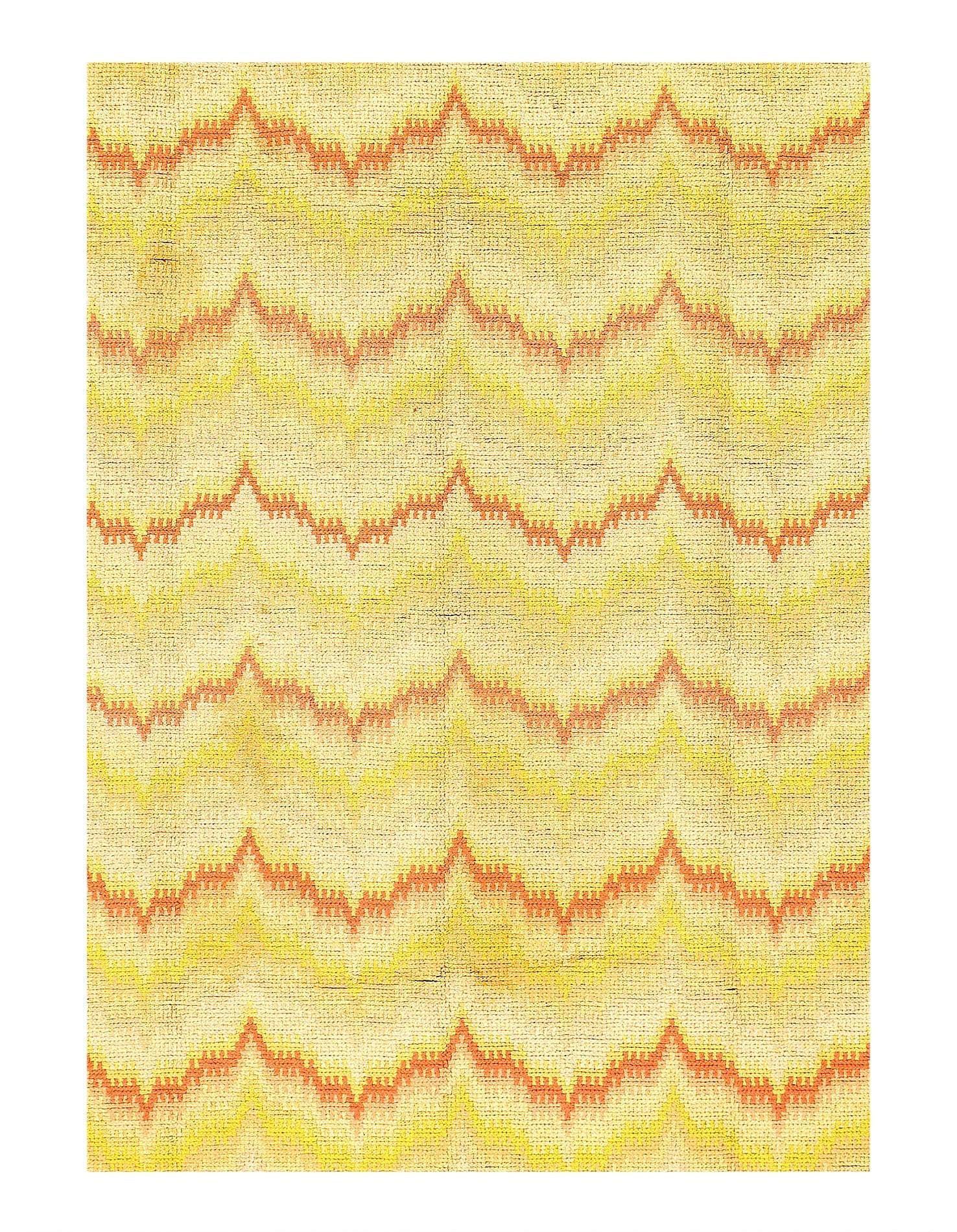 Canvello Early 20th Century Handmade Oriental Antique Spain Art Deco Hand-Knotted Spanish Savonnerie Area Rug for Living Room - 6'3'' X 8'11''