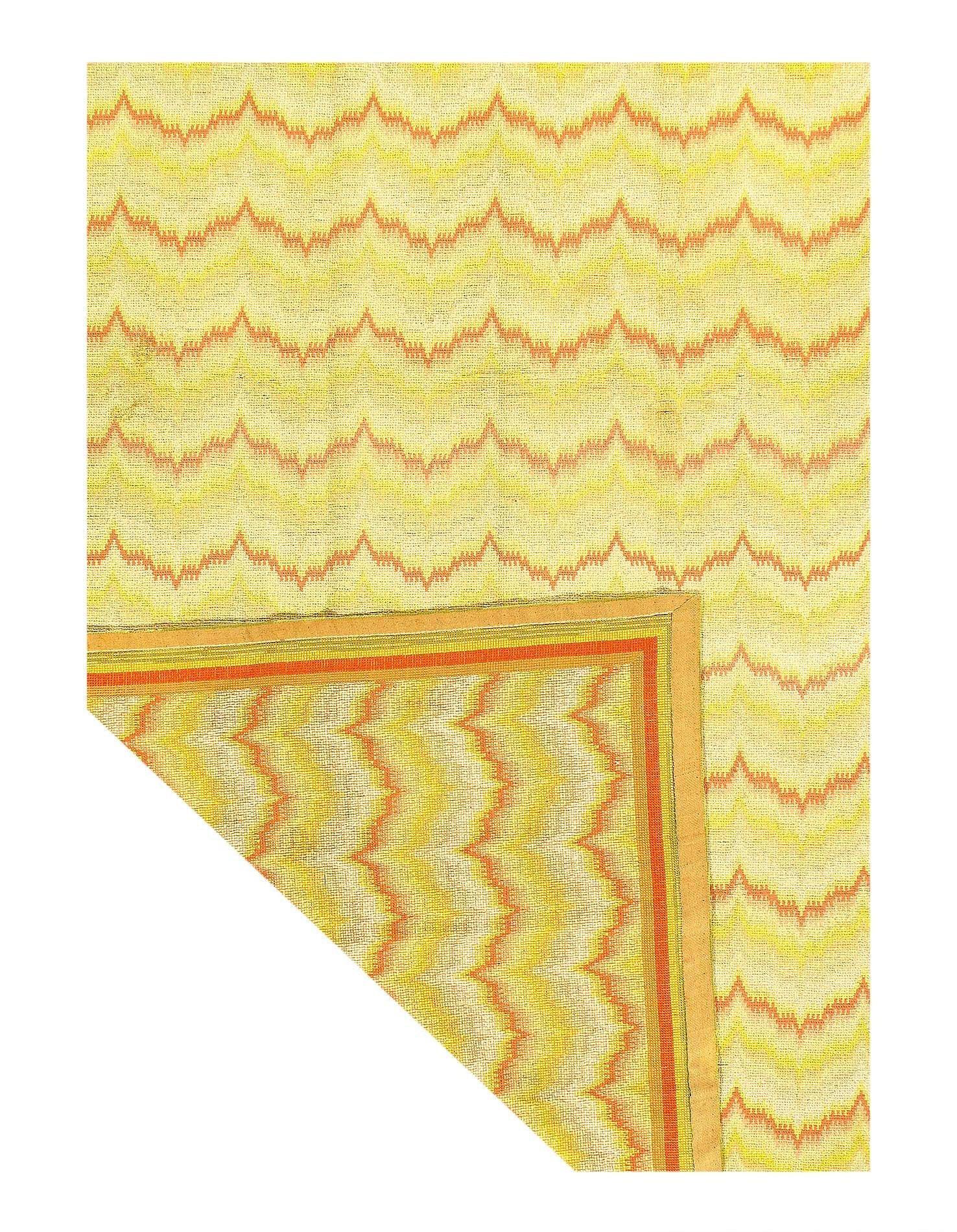 Canvello Early 20th Century Handmade Oriental Antique Spain Art Deco Hand-Knotted Spanish Savonnerie Area Rug for Living Room - 6'3'' X 8'11''