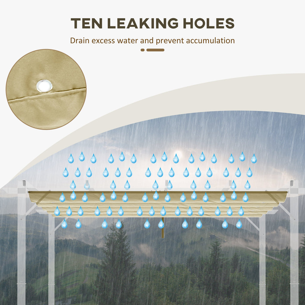 Retractable Pergola Canopy Replacement 3x3 Metre Polyester Beige-4