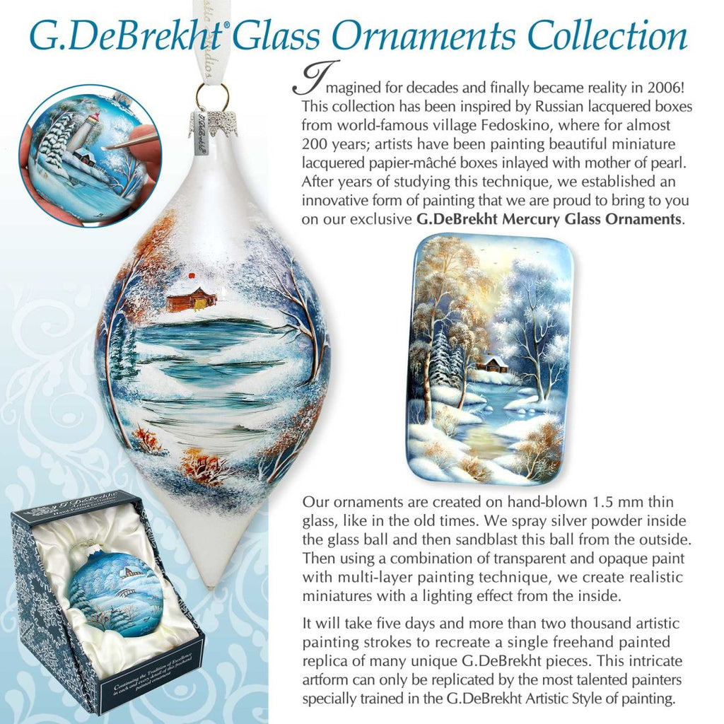Winter landscape Glass Ornament by G. DeBrekht - Christmas Decor - 744-012