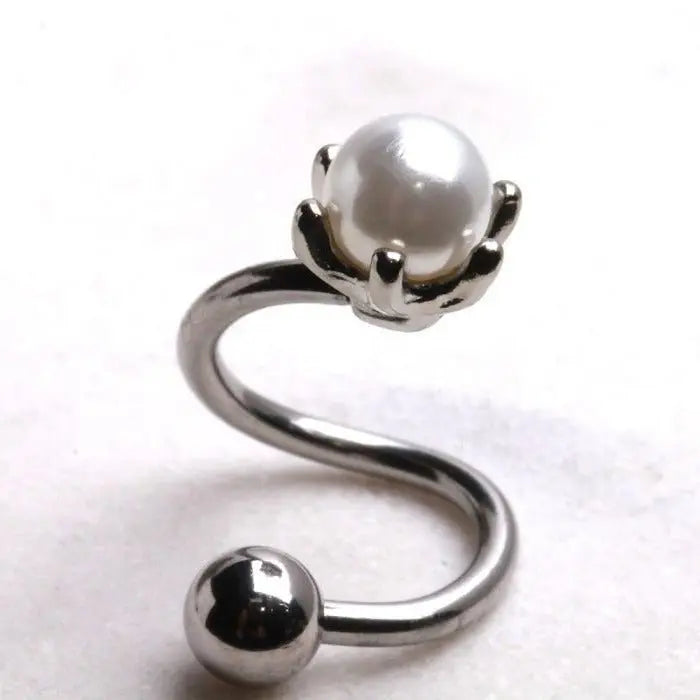 Pearl Twist Navel Belly Ring