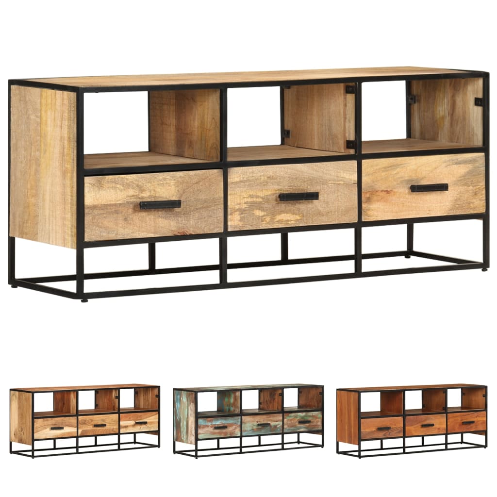 vidaXL TV Stand TV Unit Sideboard Home TV Console Media Unit Rough Mango Wood