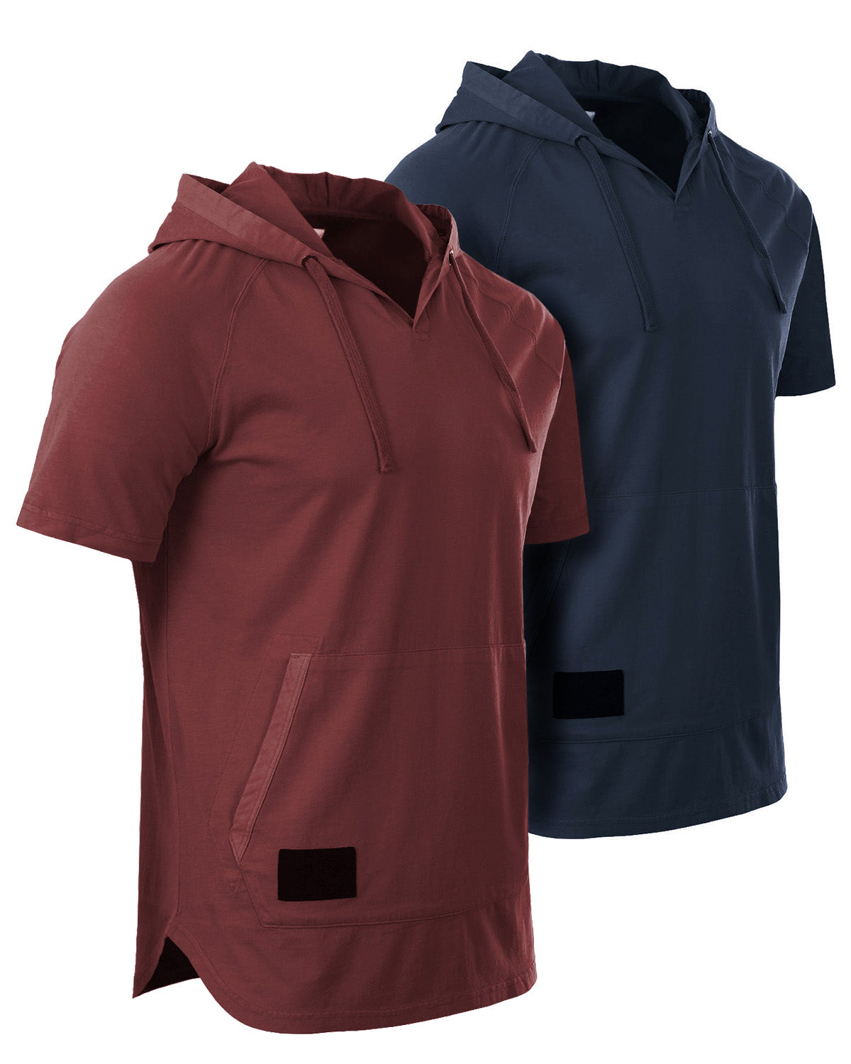 ZIMEGO Men's Pigment Dyed Short Sleeve Vintage Fashion Hoodie