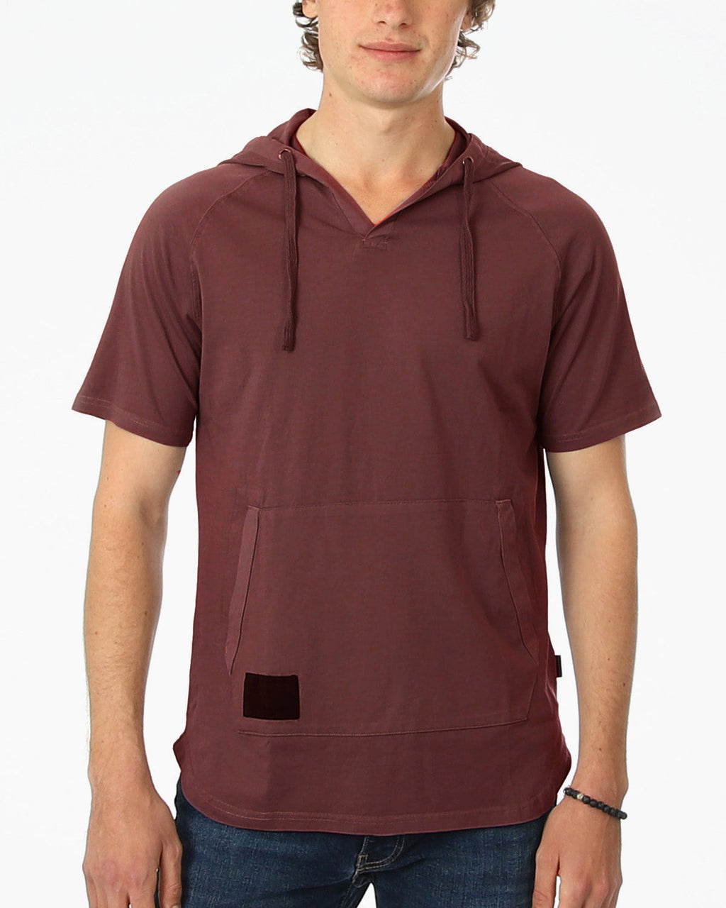 ZIMEGO Men's Pigment Dyed Short Sleeve Vintage Fashion Hoodie