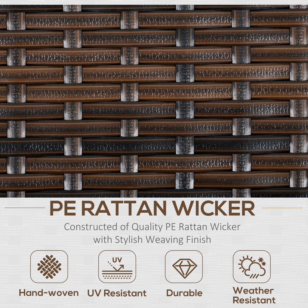 6 Piece Outdoor Rattan Dining Set with Cushions and Tempered Glass Table - Mixed Brown